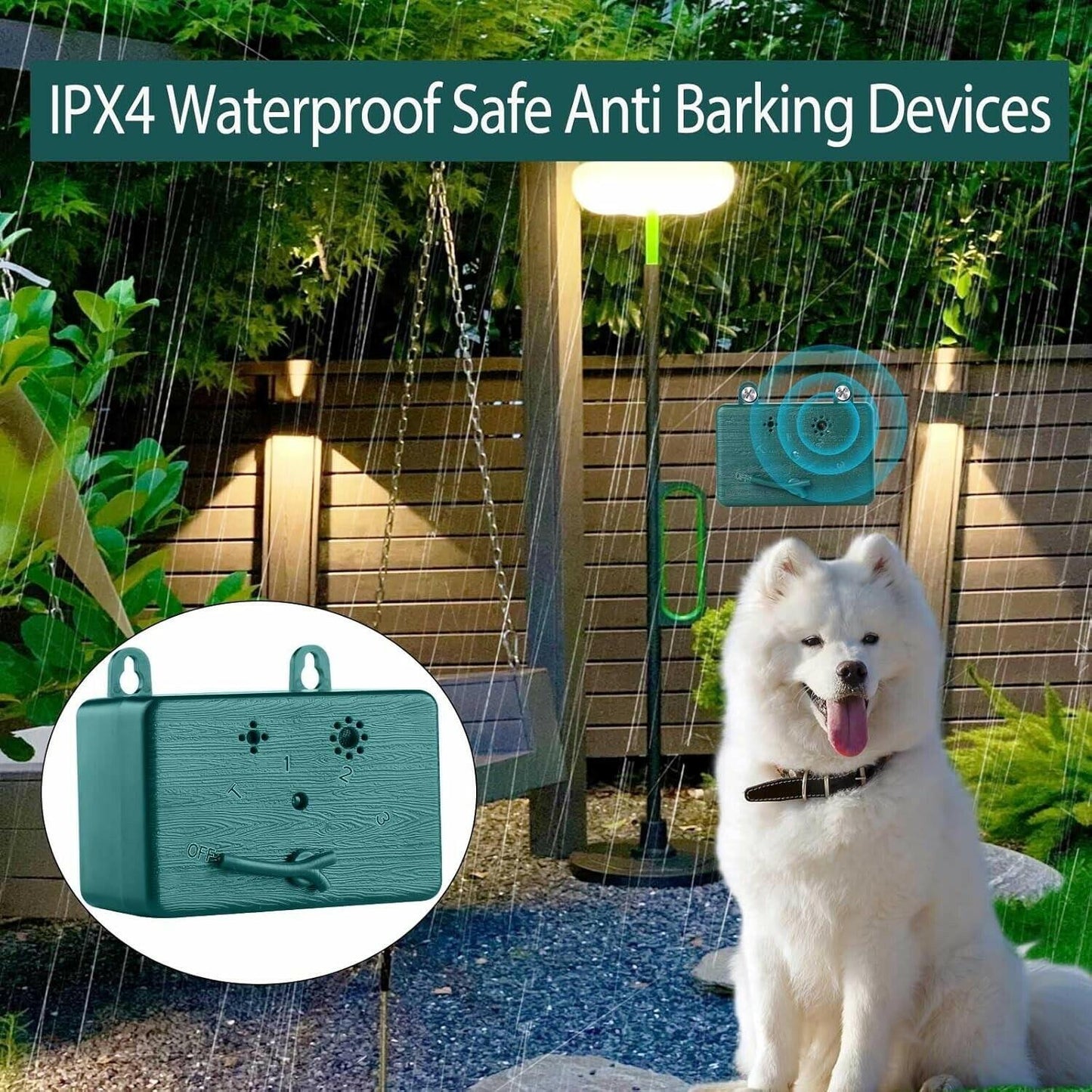 Anti Barking Device 50 FT Ultrasonic Dog Barking Control Device, 4  Modes Black