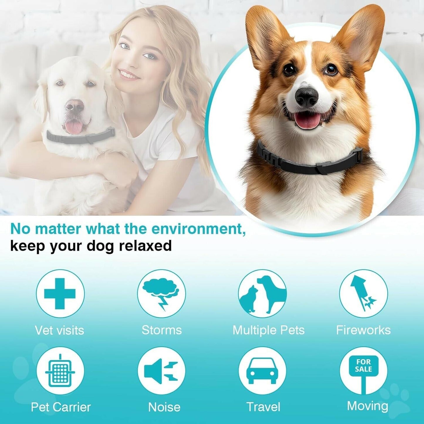 Calming 4 Pack Pheromones Anti Stress Anxiety Dog Collars-25 inch Waterproof