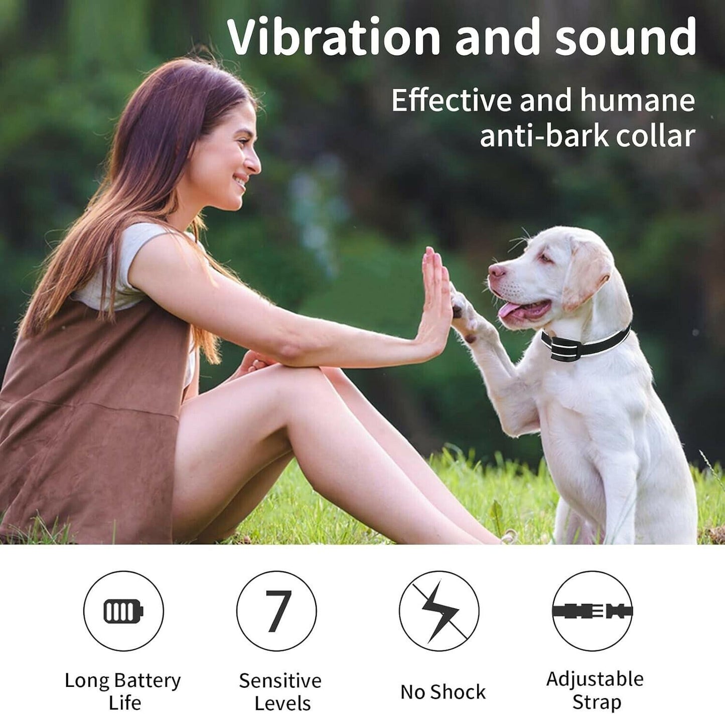 MASBRILL Small Dog Bark Collar - Humane Stop Barking Collar with Vibration Beep