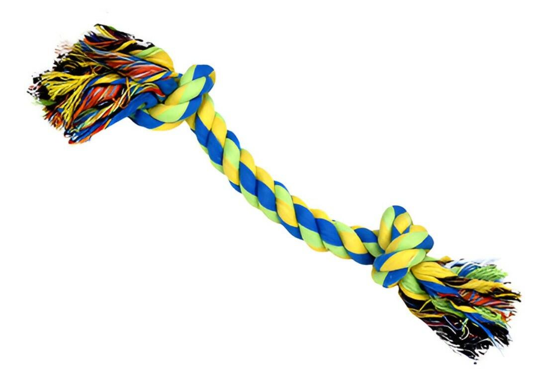 9-Inch 2-Knot Rope Toy for Dogs – Durable Chew & Tug Toy, Cleans Teeth & Gums