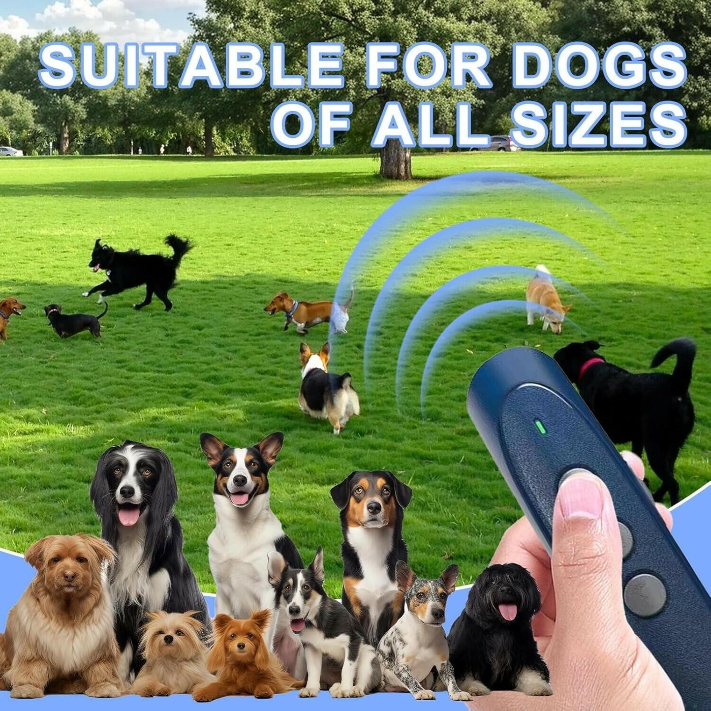 Anti Barking Device for Dogs, Rechargeable Dog Barking Silencer 16.4ft