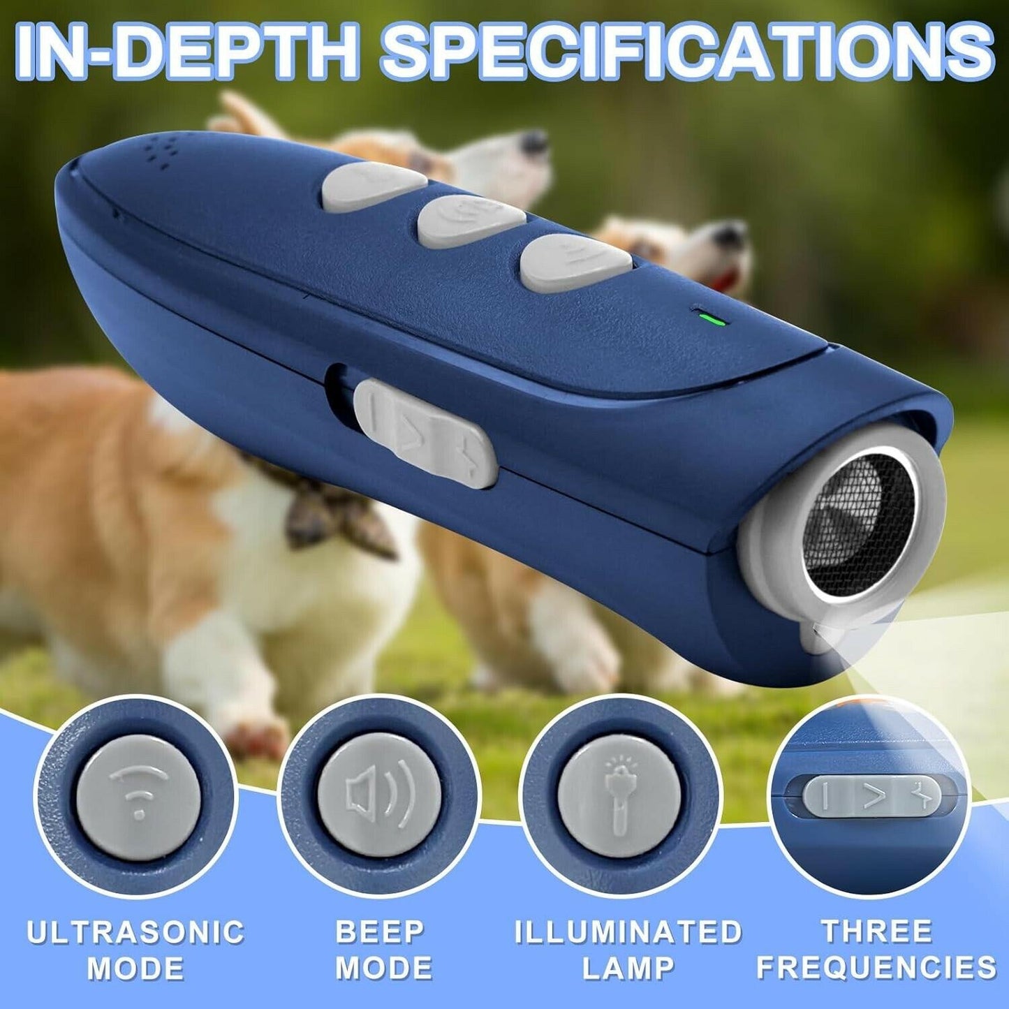 Anti Barking Device for Dogs, Rechargeable Dog Barking Silencer 16.4ft