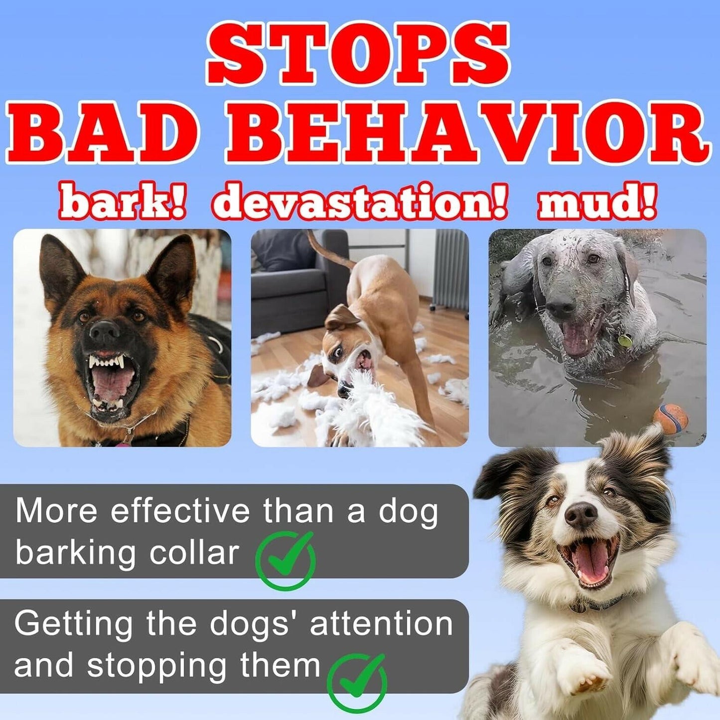 Anti Barking Device for Dogs, Rechargeable Dog Barking Silencer 16.4ft