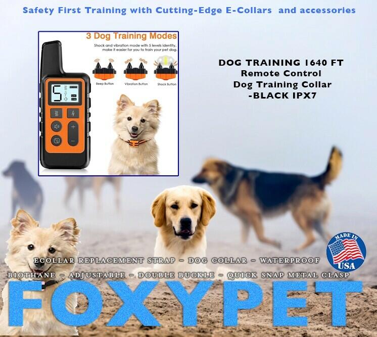 Foxy Pet Dog Training 1640 FT Remote Control Dog Training ECollar-BLACK IPX7