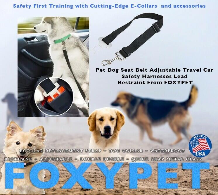 Pet Dog Seat Belt Adjustable Travel Car Safety Harnesses Lead Restraint FOXYPET
