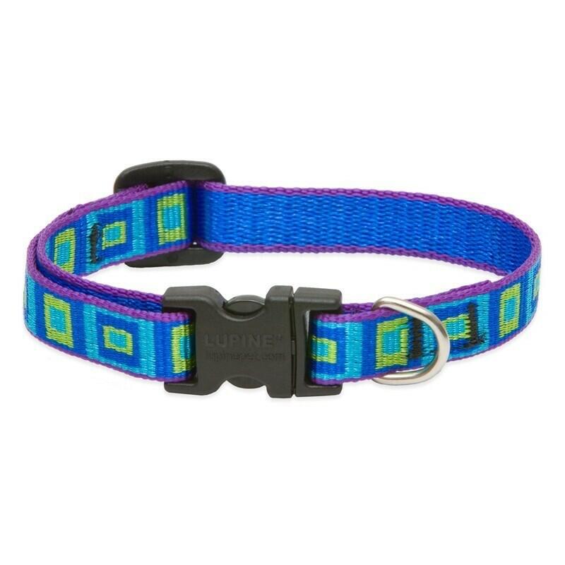 Dog Collar Lupine Pet 1/2" Adjustable Nylon  10" to 16" - "Sea Glass" New W/Tags