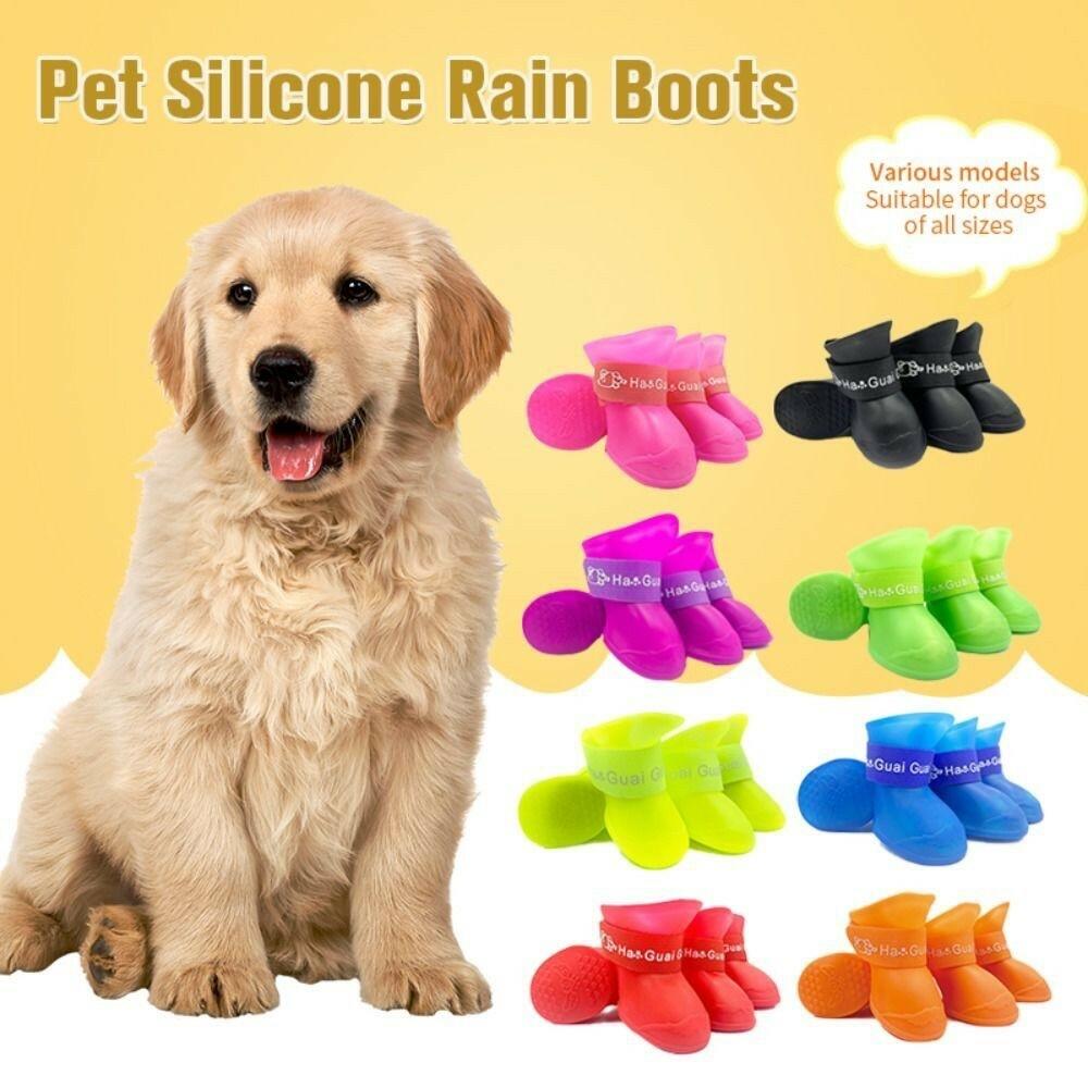 Pet Waterproof Rain Shoes Anti-Slip Rubber Boot For Dog Cat Rain Shoes