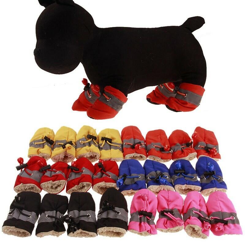 Dog Snow Boots – Winter Shoes for Small & Medium Dogs, Pack of 4