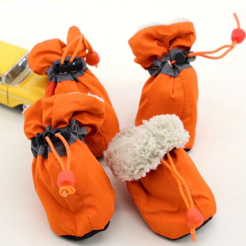 Dog Snow Boots – Winter Shoes for Small & Medium Dogs, Pack of 4