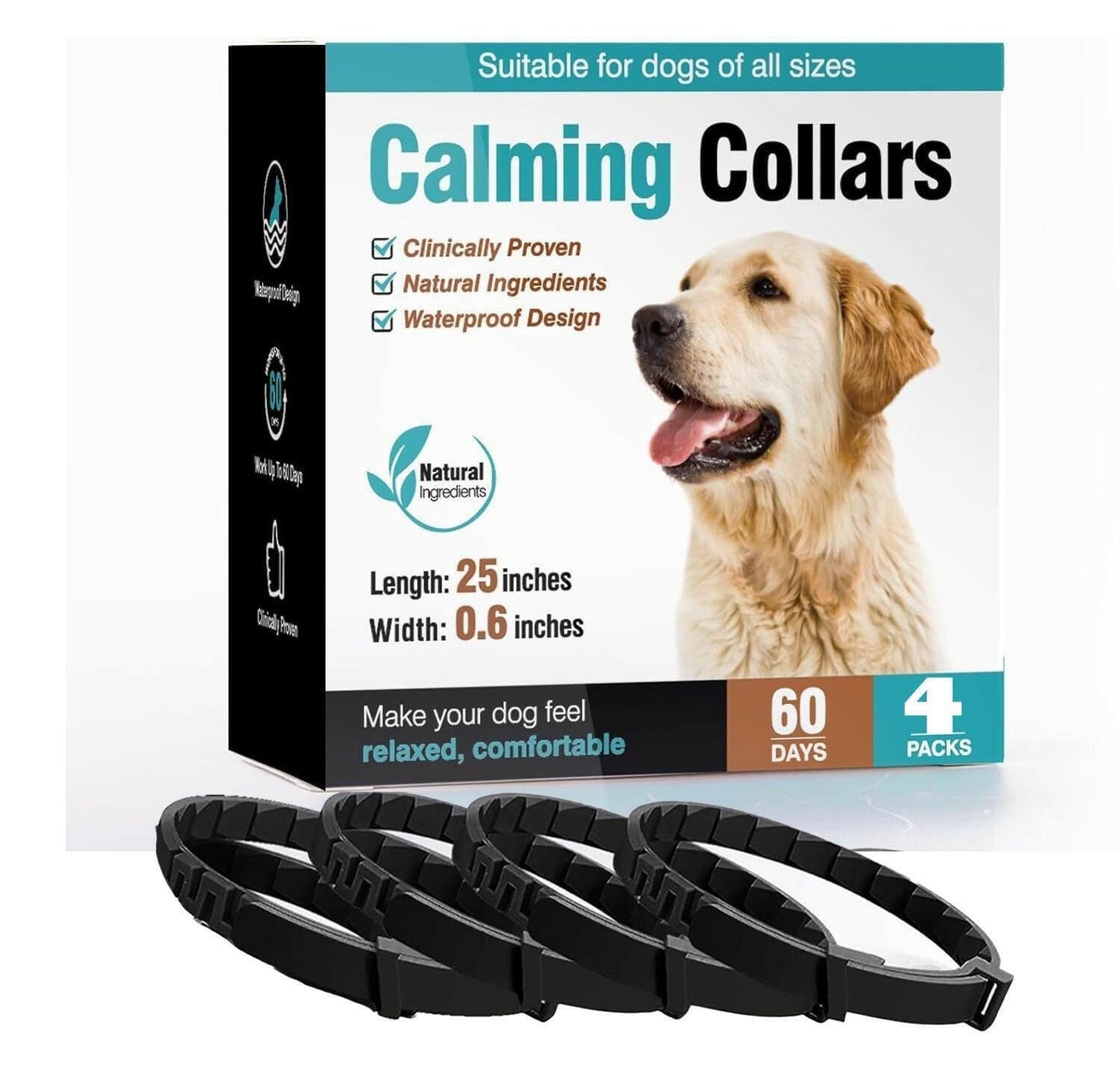 Anxiety/Calming Pheromones Dog ECollar- 4 Pk 60 Days  Waterproof