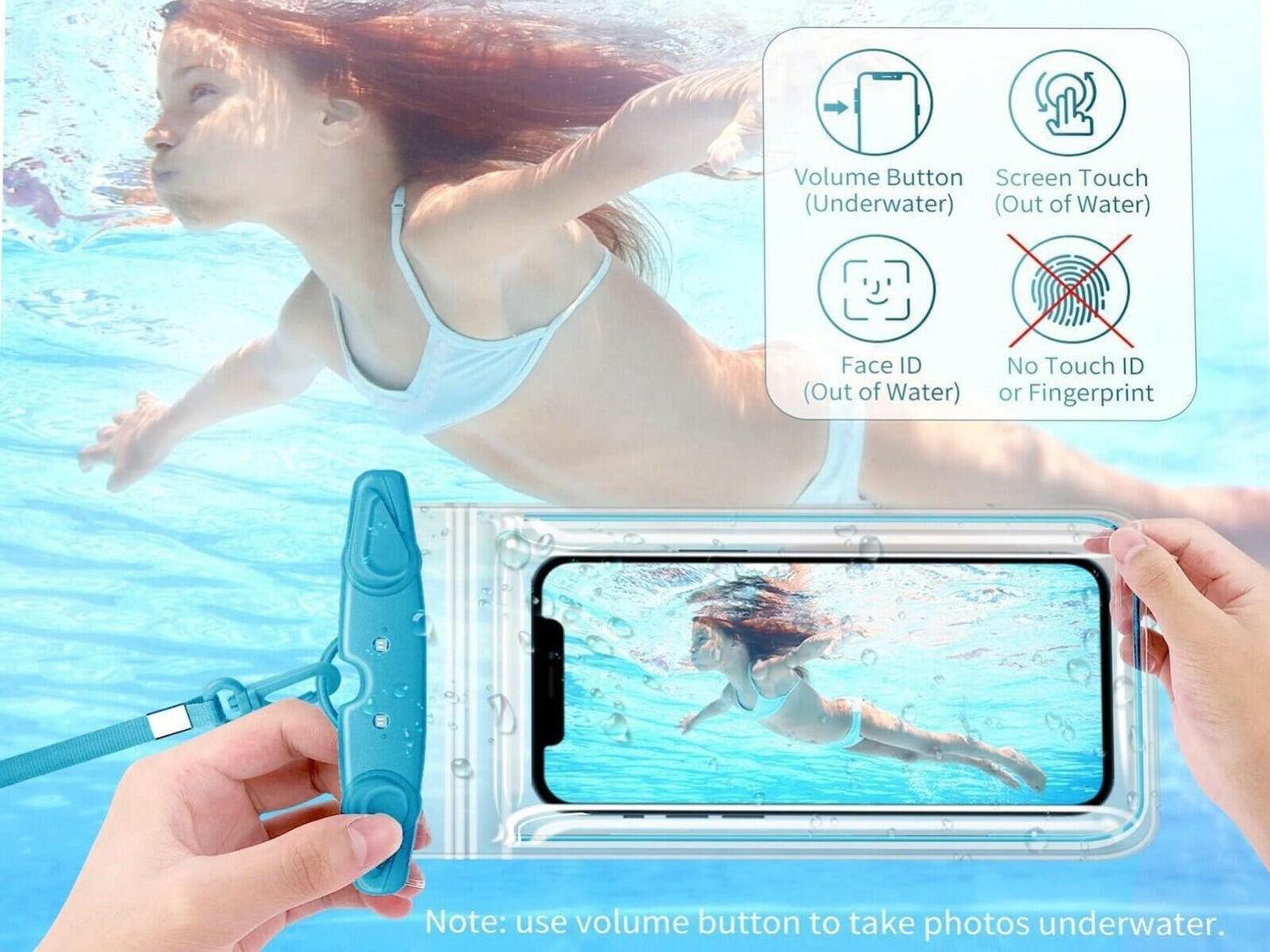 Waterproof Floating Swim Cell Phone Pouch Dry Bag Case Cover for iPhone /Samsung