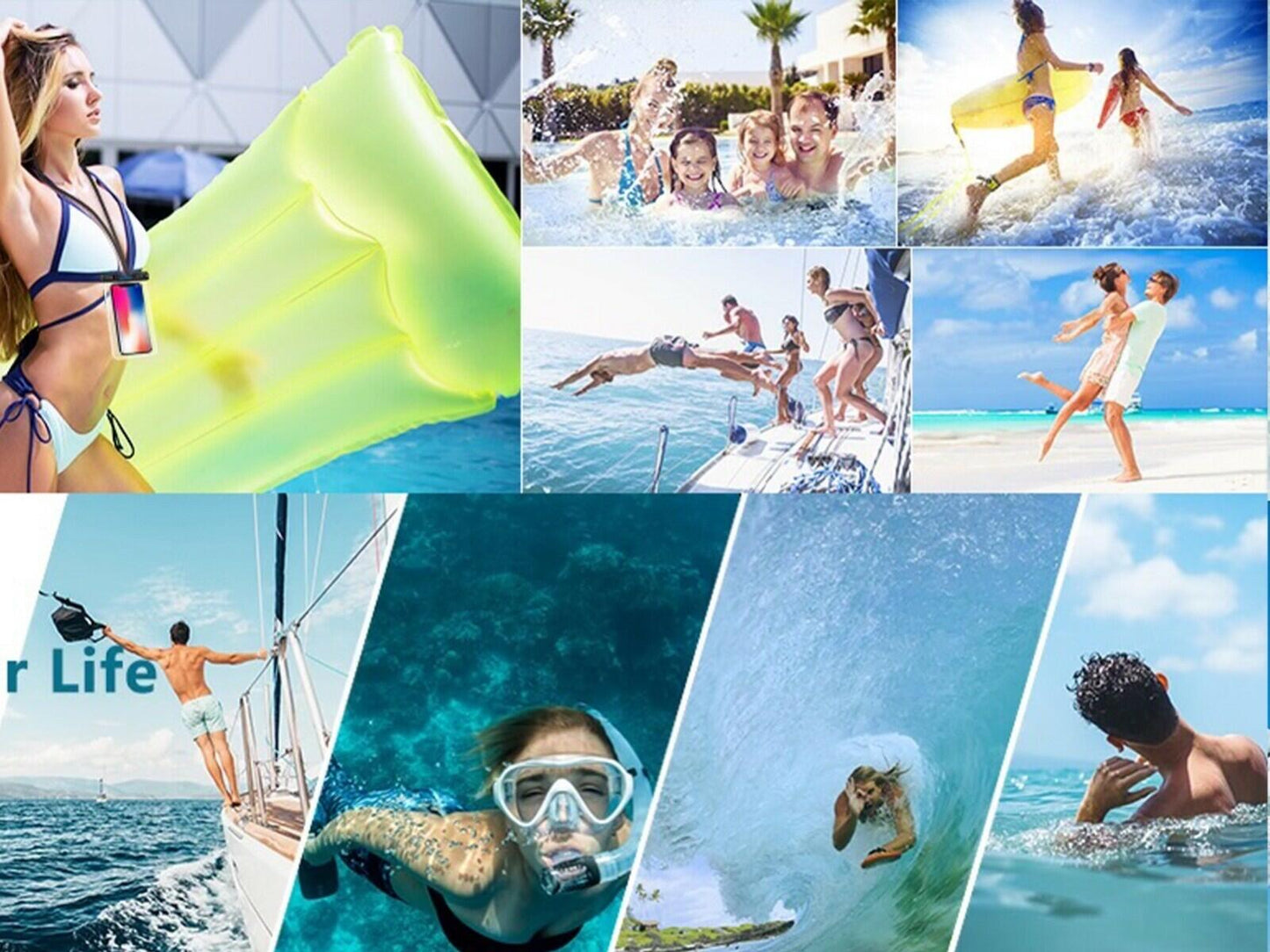 Waterproof Floating Swim Cell Phone Pouch Dry Bag Case Cover for iPhone /Samsung