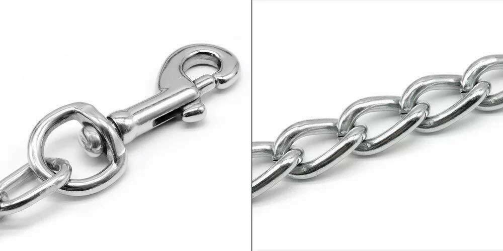 OmniPet Chain Lead Medium Duty 2.5mm Chain with Biothane Handle 1/2" x 6' Black