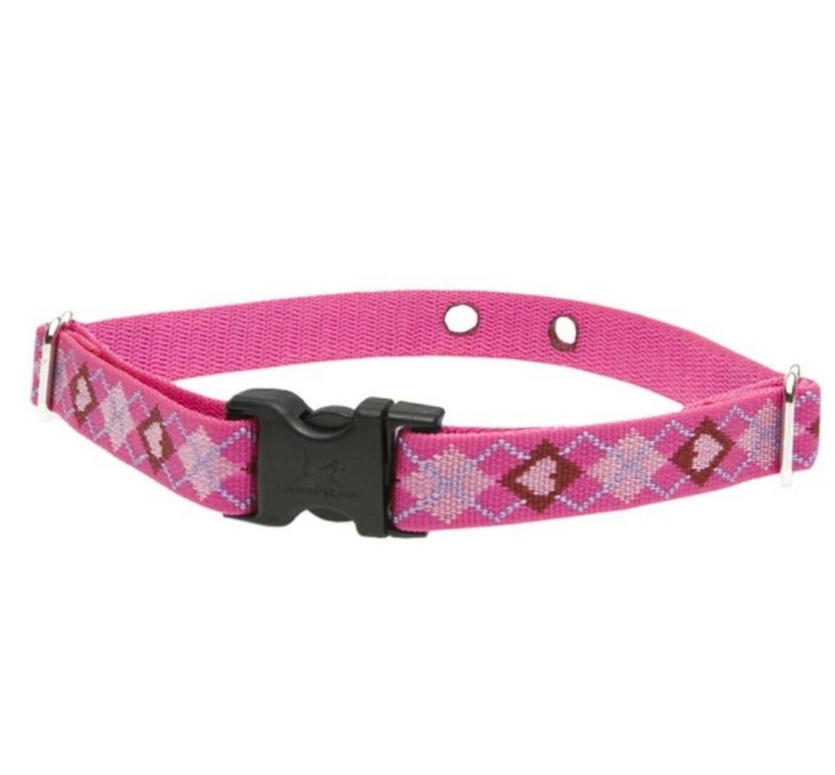 Lupine PUPPY LOVE Pink Dog Containment Large Dog Collar 2 Hole 1 5/8" 19-31"
