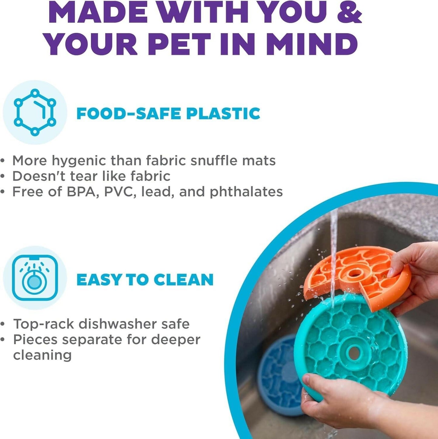 Outward Hound Lickin’ Layers Small 3-in-1 Dog Puzzle Feeder, Lick Mat Slow Bowl