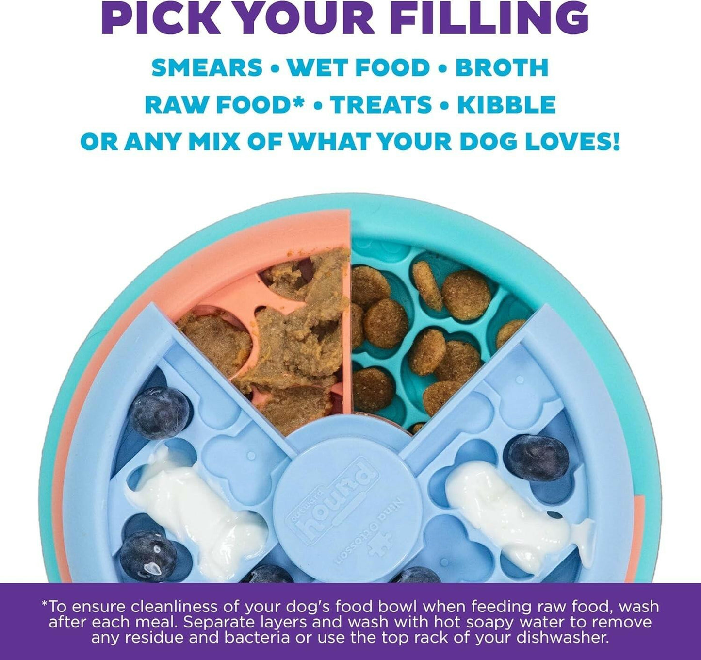 Outward Hound Lickin’ Layers Small 3-in-1 Dog Puzzle Feeder, Lick Mat Slow Bowl