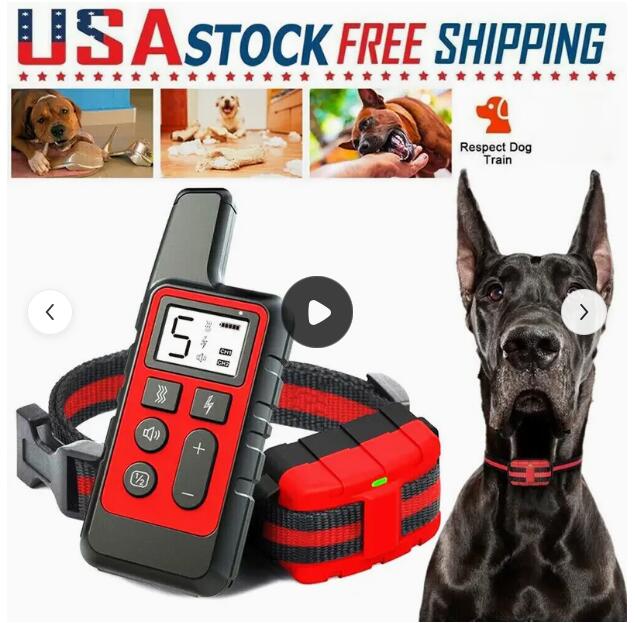 BIG Dog Training Collar Rechargeable Remote Control Electric Pet Shock Vibration