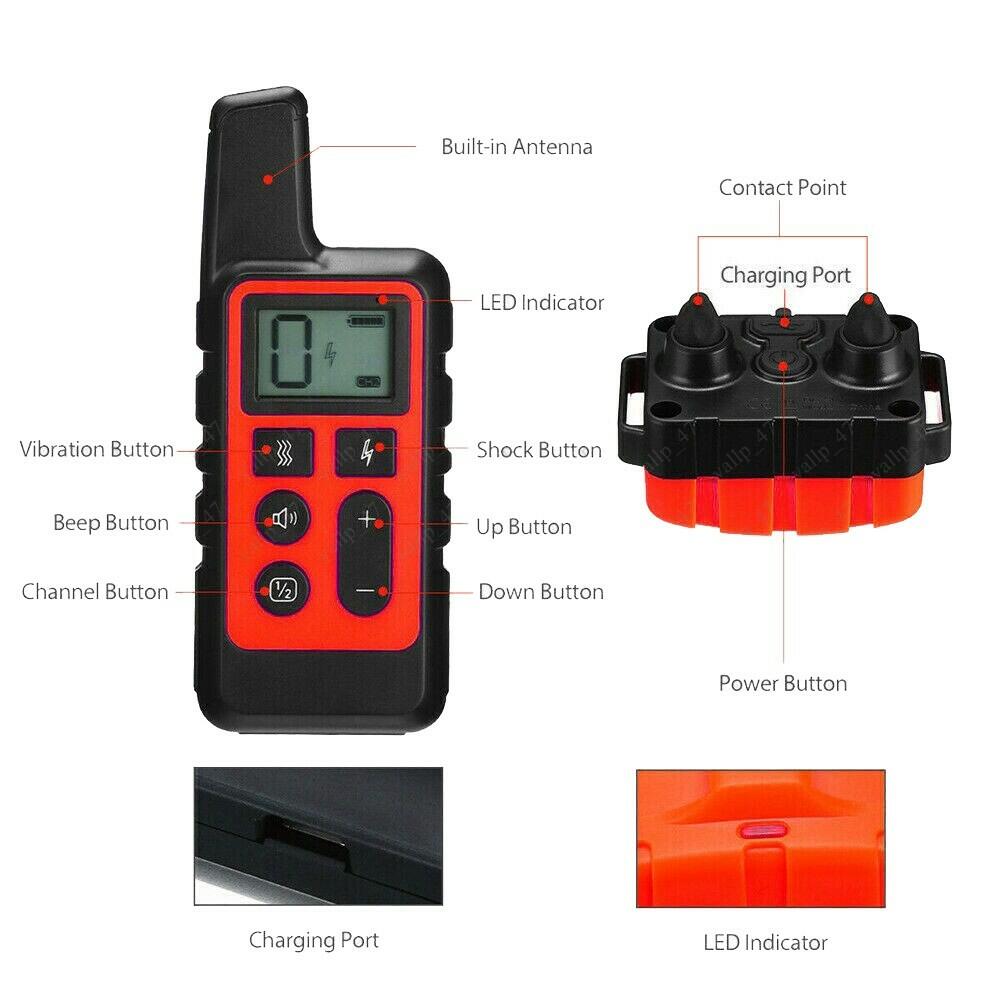 BIG Dog Training Collar Rechargeable Remote Control Electric Pet Shock Vibration