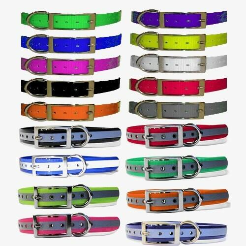 1 Inch solid or  reflective replacement dog strap, 800 1200 Series- 16 Colors