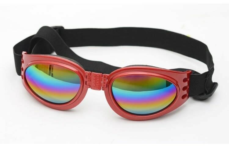 Pet Dog Sunglasses UV Protection Goggles – Adjustable Eye Wear for Dogs, Red