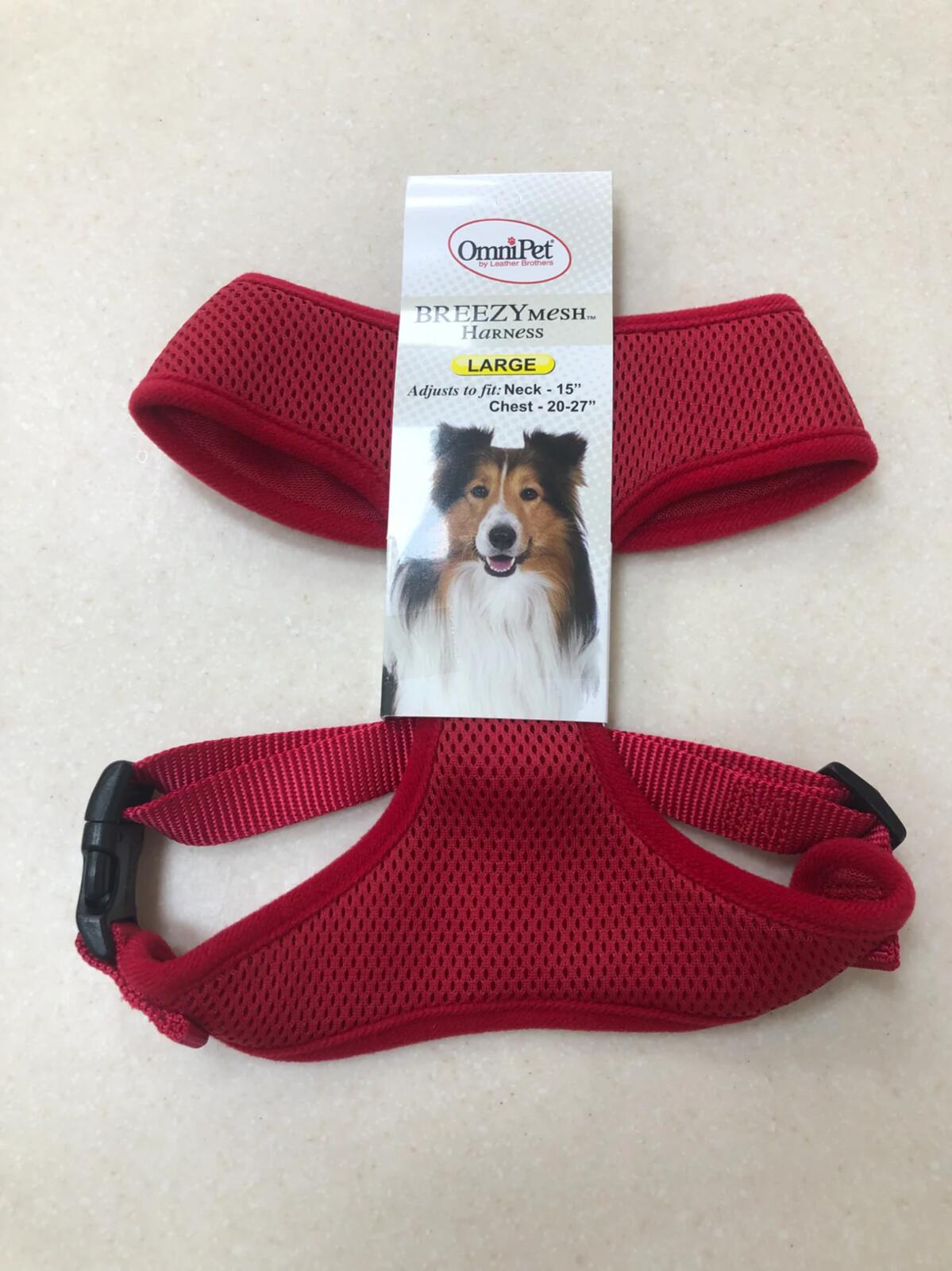 OmniPet BreezyMesh Dog Harness – Large, Red