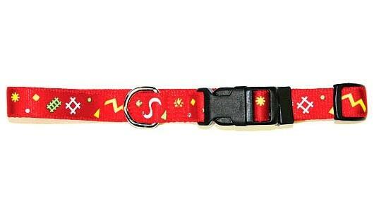OmniPet SQUIGGLIE Adjustable Dog Collar – Large (18–26") – Kwik Clip - Red