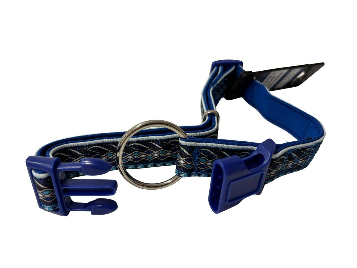 Casual Canine® Neoprene Dog Collar – 1" Blue Aztec Adjustable 18–26"