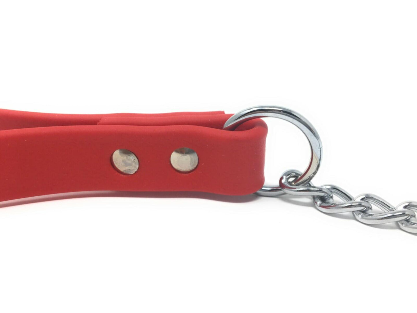 Omni Pet Chain Lead Medium Duty 2.5mm Chain with Biothane Handle 1/2" x 6' Red