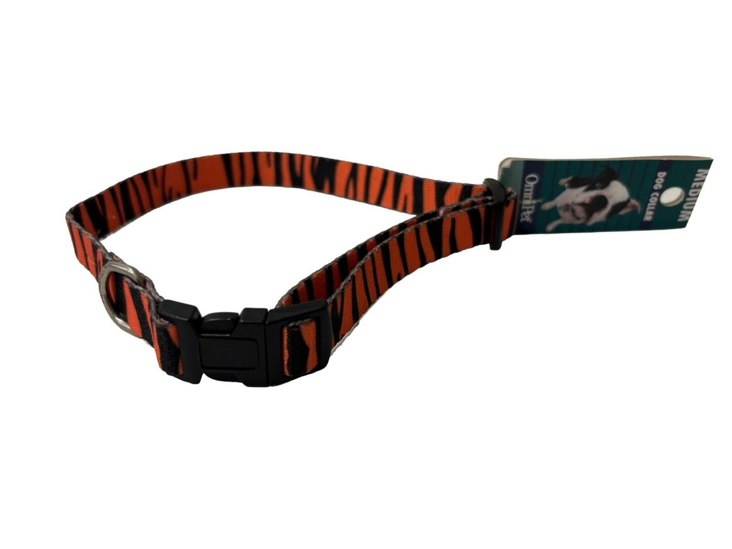 OmniPet 5/8" Tiger Print Dog Collar – Adjustable 14" to 20" – Kwik Klip Buckle