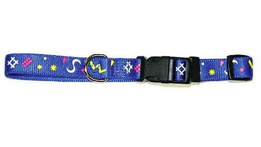 OmniPet SQUIGGLIE Adjustable Dog Collar – Large (18–26") – Kwik Clip - Blue