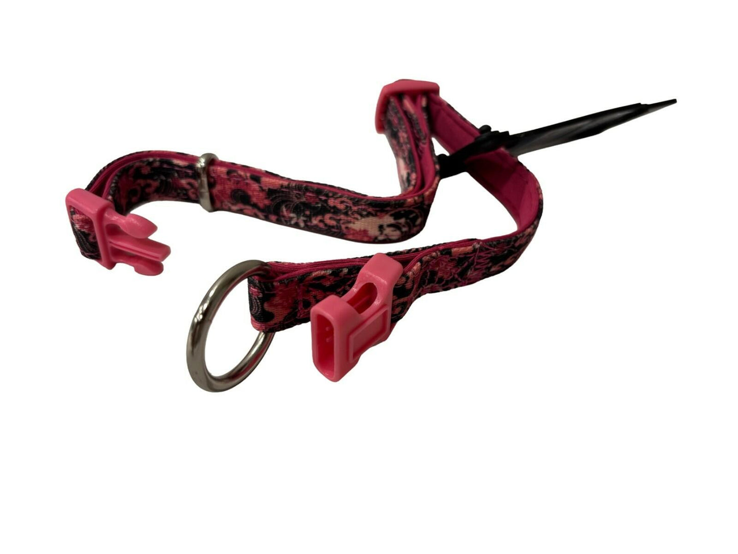 Casual Canine® Neoprene Dog Collar – 5/8" Pink Floral (Adjustable 14–20")