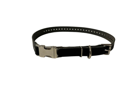 Foxy Pet Co E-Collar Replacement Strap – 3/4" x 28" – Trim-to-Fit Leather, Black