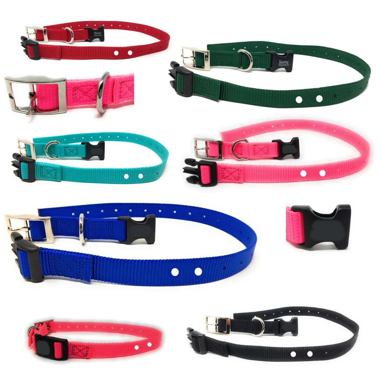Foxy Pet Co E-Collar Replacement Strap – 3/4" x 24" – DB, 2-Hole (1 5/8") Blue