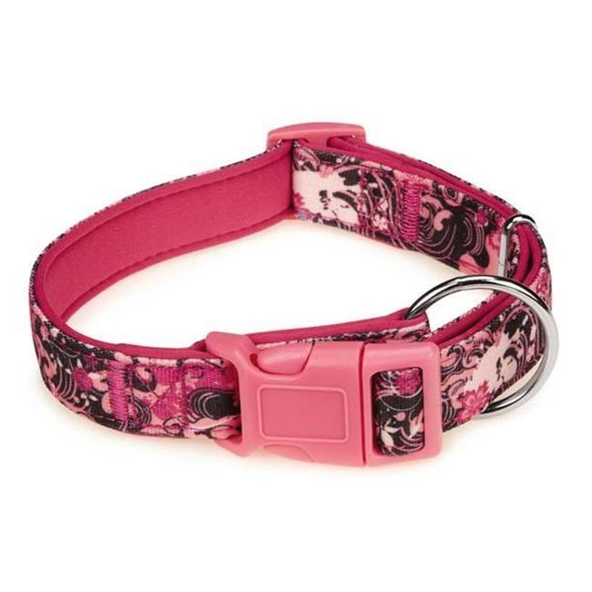 Casual Canine Neoprene Dog Collar – 1" (Adjustable 18–26") – Pink / Blue