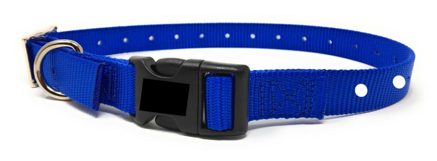 Foxy Pet Co E-Collar Replacement Strap – 3/4" x 24" – DB, 2-Hole (1 5/8") Blue