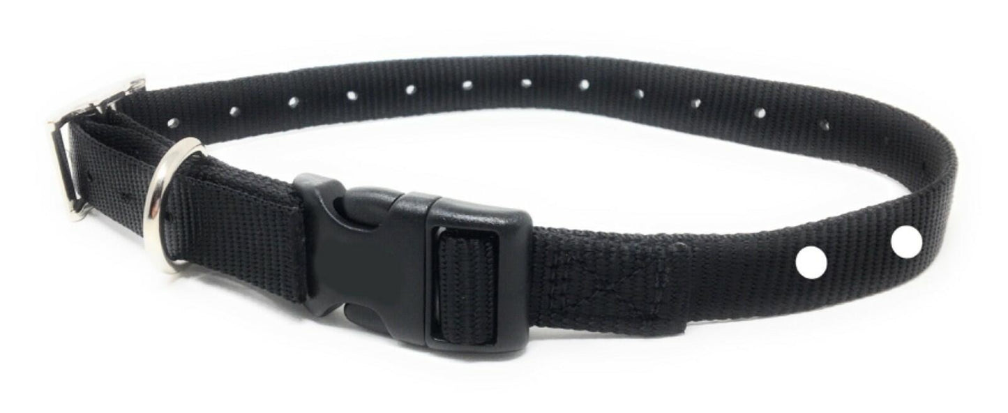 Foxy Pet Co E-Collar Replacement Strap – 3/4" x 24" – DB, 2-Hole (1 5/8") Black