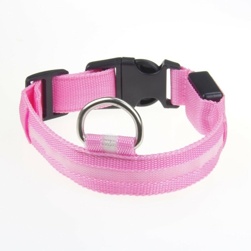 Pet Glow Adjustable Nylon LED Pet Collar – Battery Powered Safety Collar - SMALL