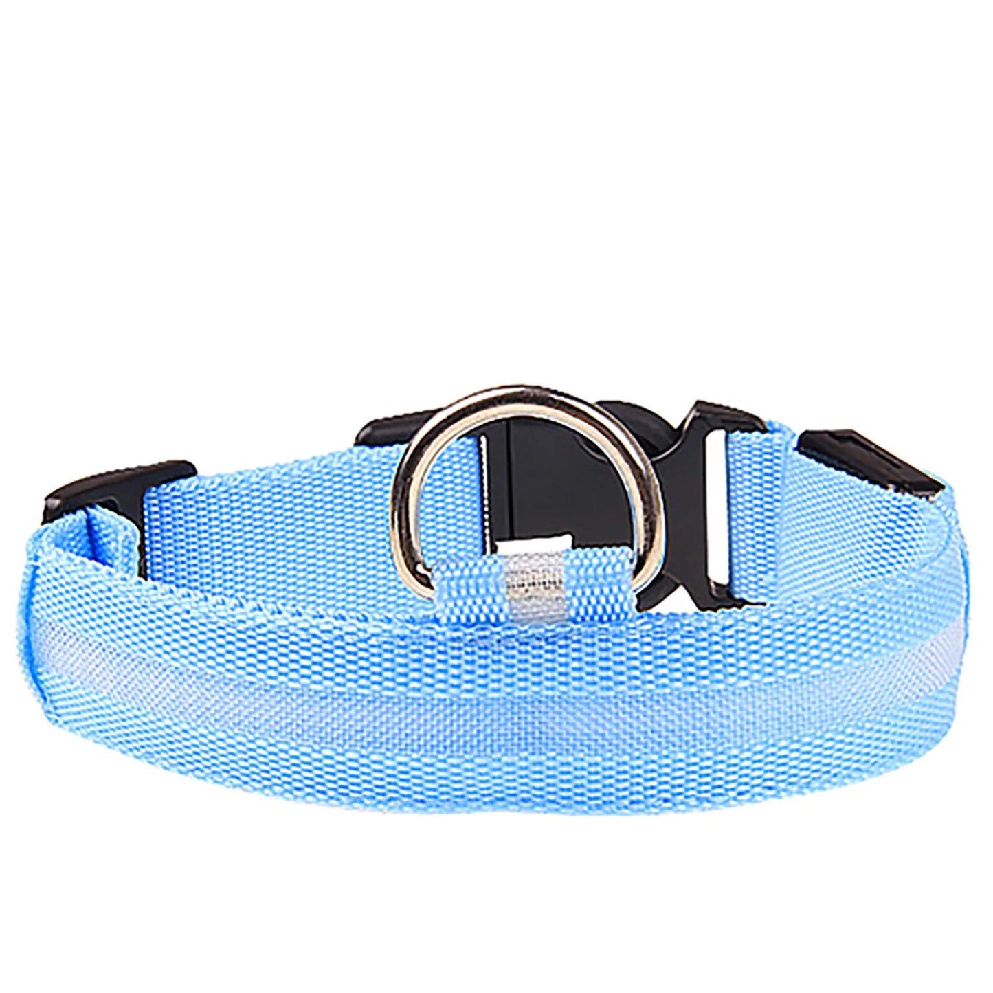 Pet Glow Adjustable Nylon LED Pet Collar – Battery Powered Safety Collar - SMALL