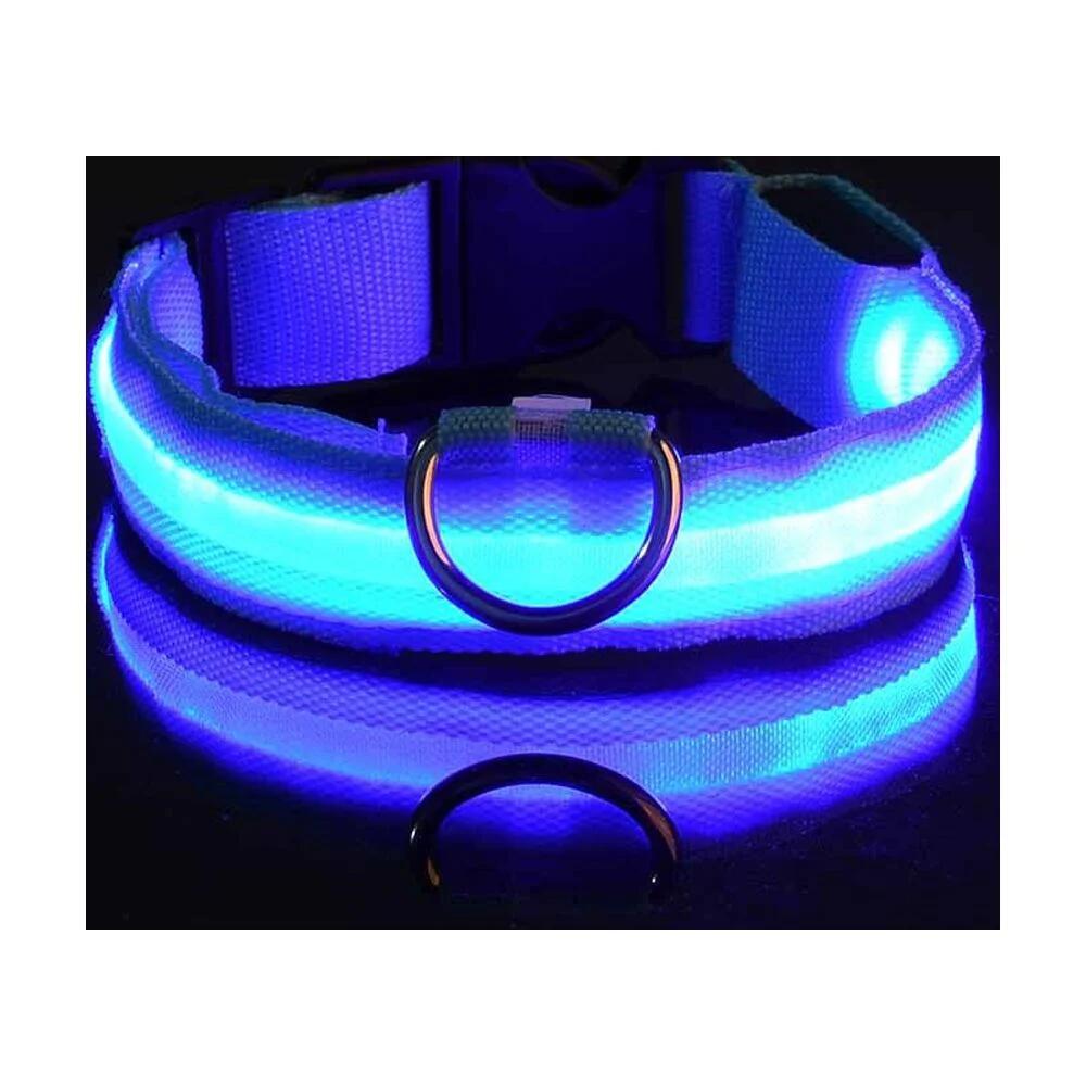 Pet Glow Adjustable Nylon LED Pet Collar – Battery Powered Safety Collar - SMALL