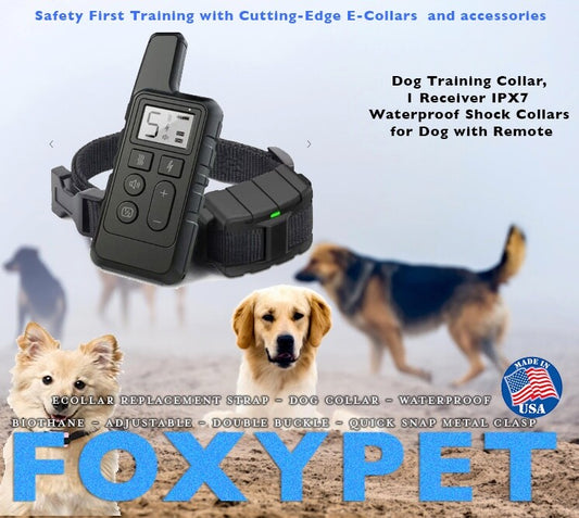 Dog Training Collar, 1 Receiver IPX7 Waterproof Shock Collars for Dog with Remote
